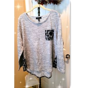 Sold *** Long Sleeve Lace detail Sweater